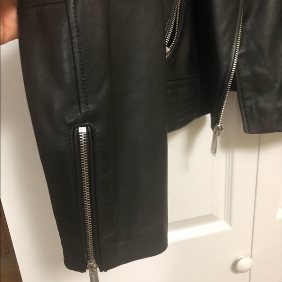 Michael Kors Black Genuine Motorcycle Jacket - Picture 4 of 8